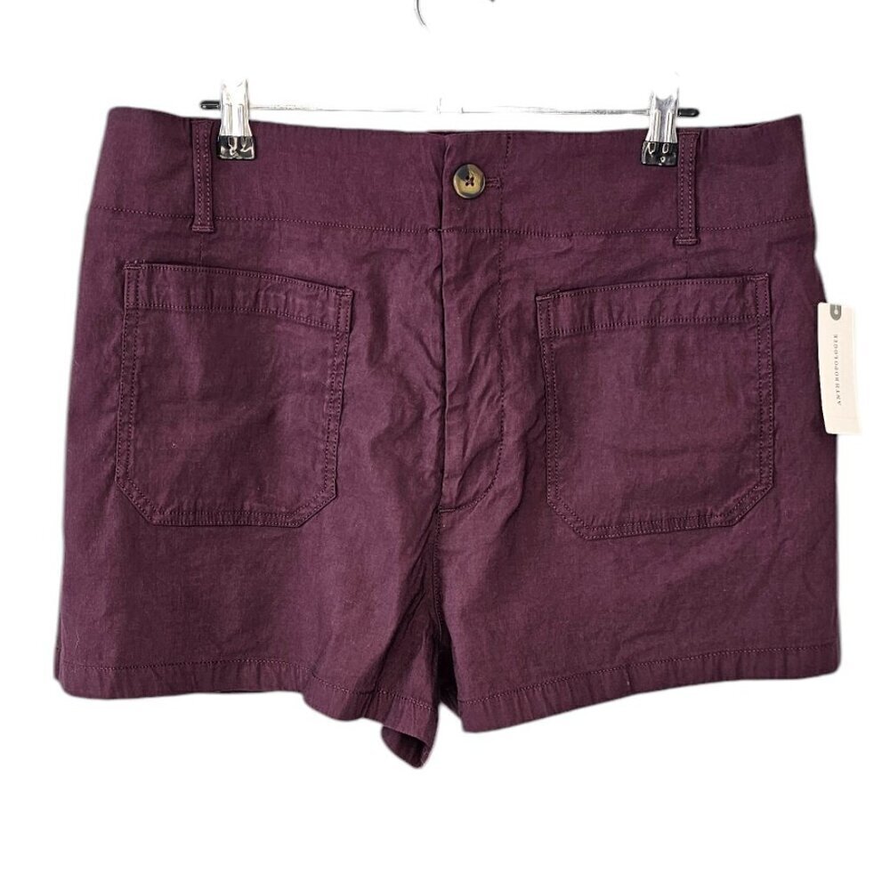 Anthropologie Maeve The Colette Shorts - Linen Blend, High Rise Stretch, Size 32